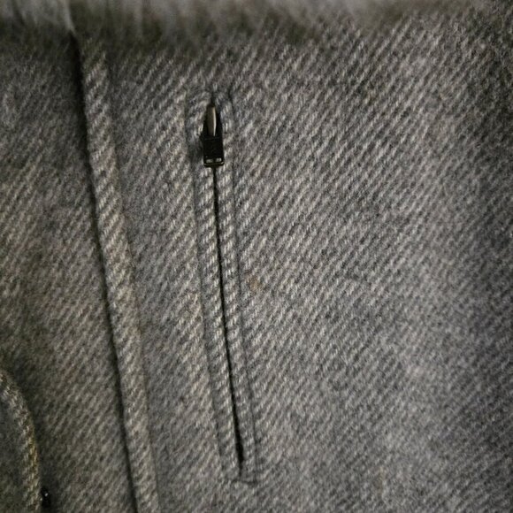 Loft Wool Blend Removable Faux Fur Collar Gray Full Zip Snap Coat Size XL - Picture 5 of 9